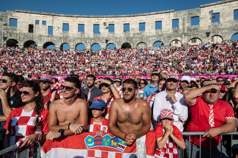 Arena u Puli tijekom finalne utakmice SP-a Hrvatska - Francuska