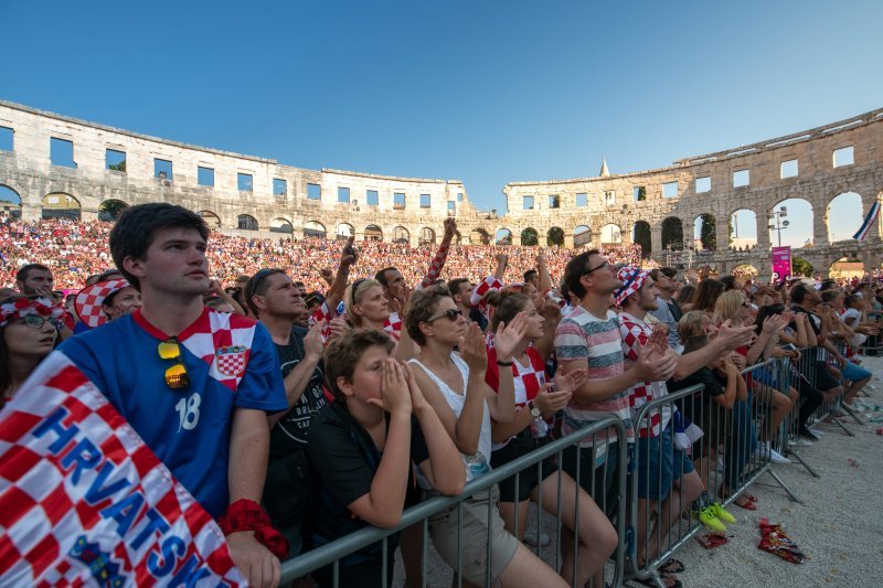 Arena u Puli tijekom finalne utakmice SP-a Hrvatska - Francuska