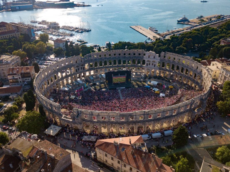 Arena u Puli tijekom finalne utakmice SP-a Hrvatska - Francuska