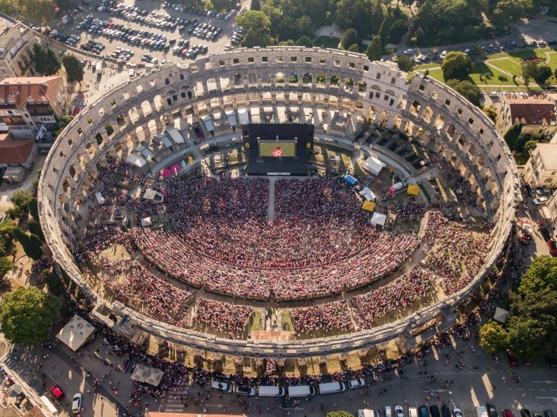 Arena u Puli tijekom finalne utakmice SP-a Hrvatska - Francuska