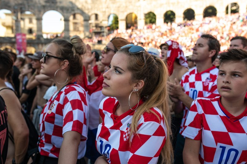 Arena u Puli tijekom finalne utakmice SP-a Hrvatska - Francuska