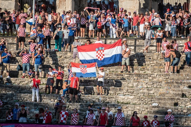 Arena u Puli tijekom finalne utakmice SP-a Hrvatska - Francuska