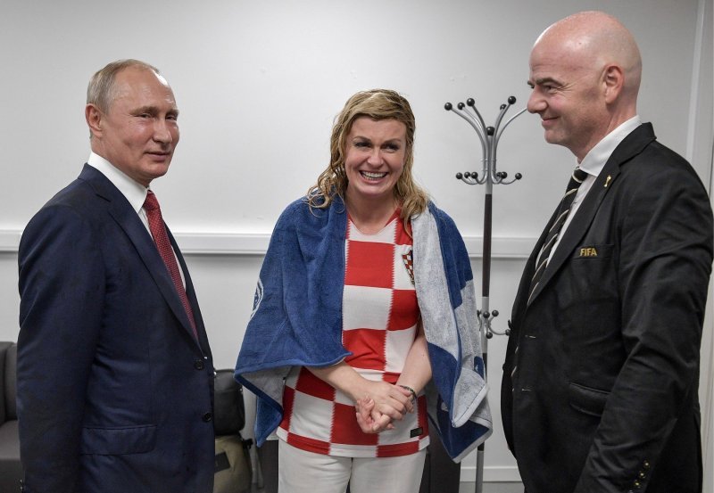 Vladimir Putin, Kolinda Grabar Kitarović, Gianni Infantino