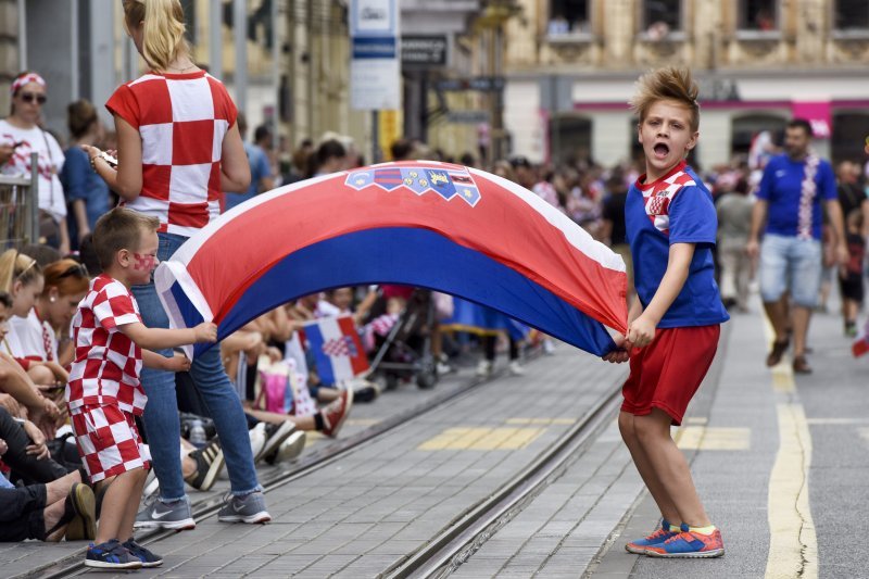 Doček navijača u Frankopanskoj ulici u Zagrebu