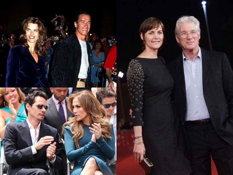 Arnold Schwarzenegger i Maria Shriver, Jennifer Lopez i Marc Anthony, Richard Gere i Carey Lowell