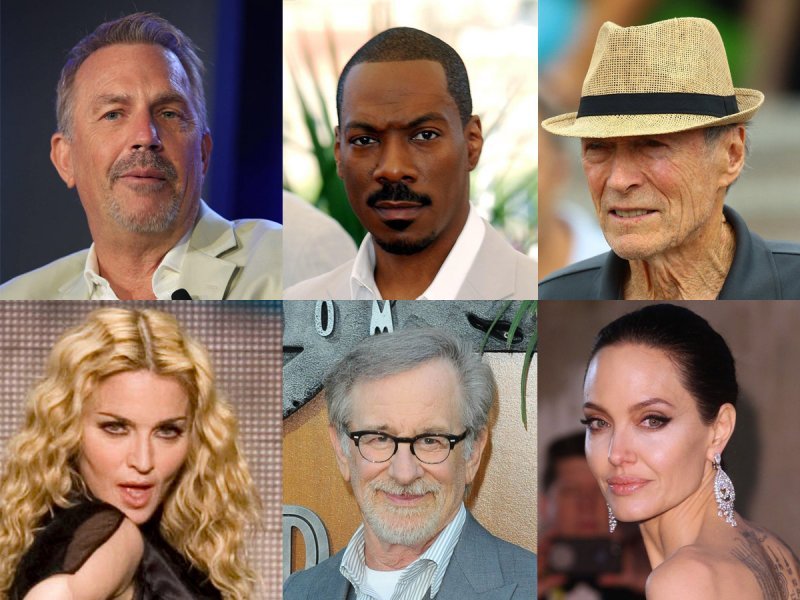 Kevin Costner, Eddie Murphy, Clint Eastwood, Madonna, Angelina Jolie, Steven Spielberg