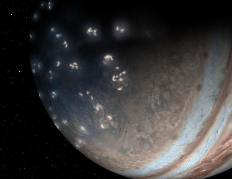 Jupiterov sjeverni pol neprekidno odzvanja udarima munja