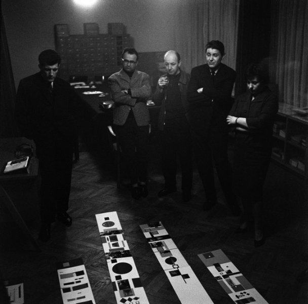 Radni sastanak grupe izvođača za projekt „Međunarodne izložbe rada” za Expo 1961. u Torinu, Zagreb, 1961.