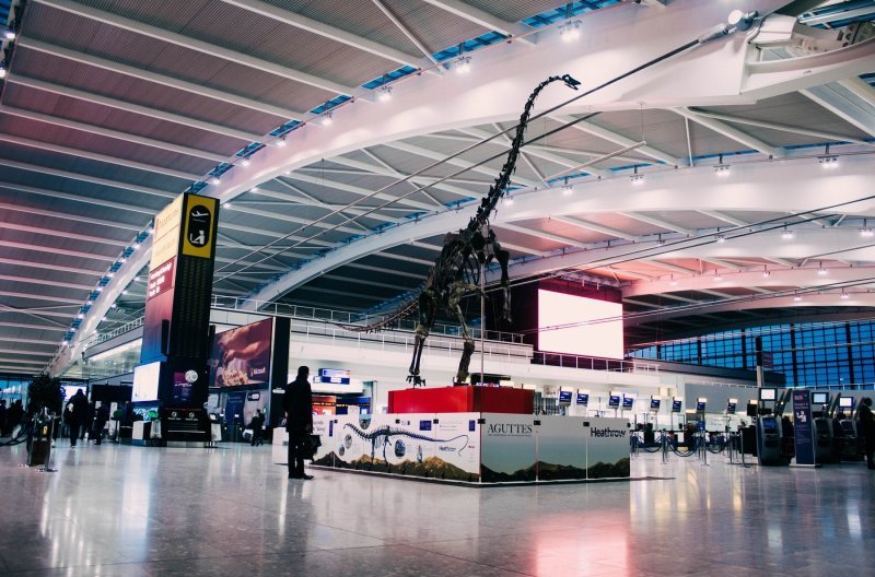 Dinosaur Skinny u zračnoj luci Heathrow