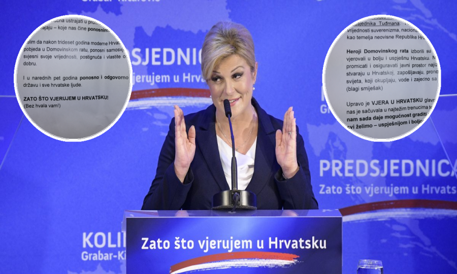 Kolinda Grabar Kitarović; govor s uputama