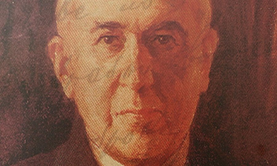 Portret Milutina Milankovića izložen u njegovoj rodnoj kući u Dalju