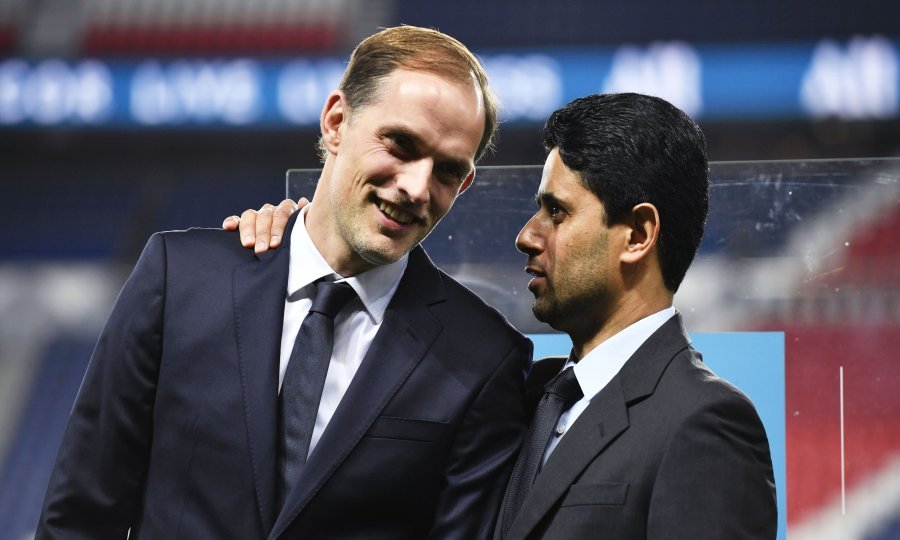 Trener Paris Saint-Germaina Thomas Tuchel i predsjednik i vlasnik kluba Nasser Al-Khelaifi
