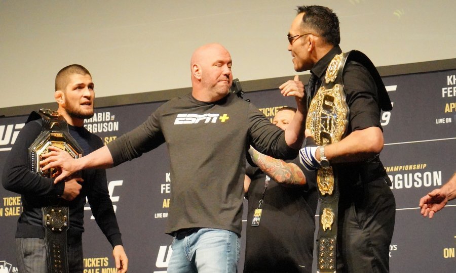Khabib Nurmagomedov, Dana White i Tony Ferguson