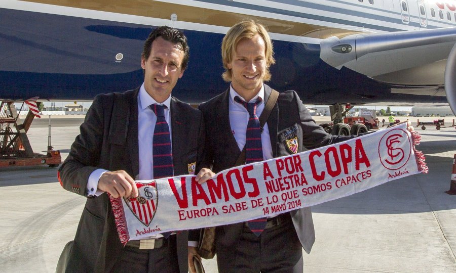 Ivan Rakitić (desno) i Unai Emery
