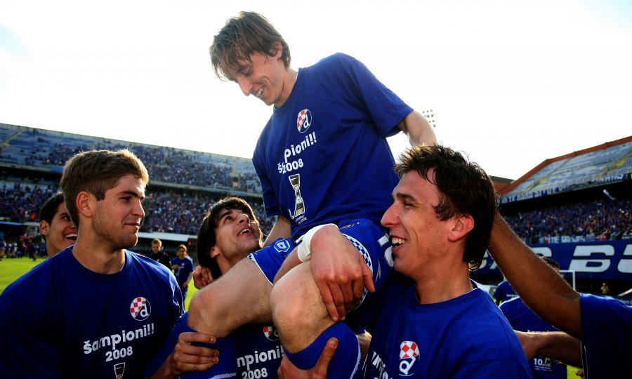 Luka Modrić i Mario Mandžukić slave naslov s Dinamom 2008.