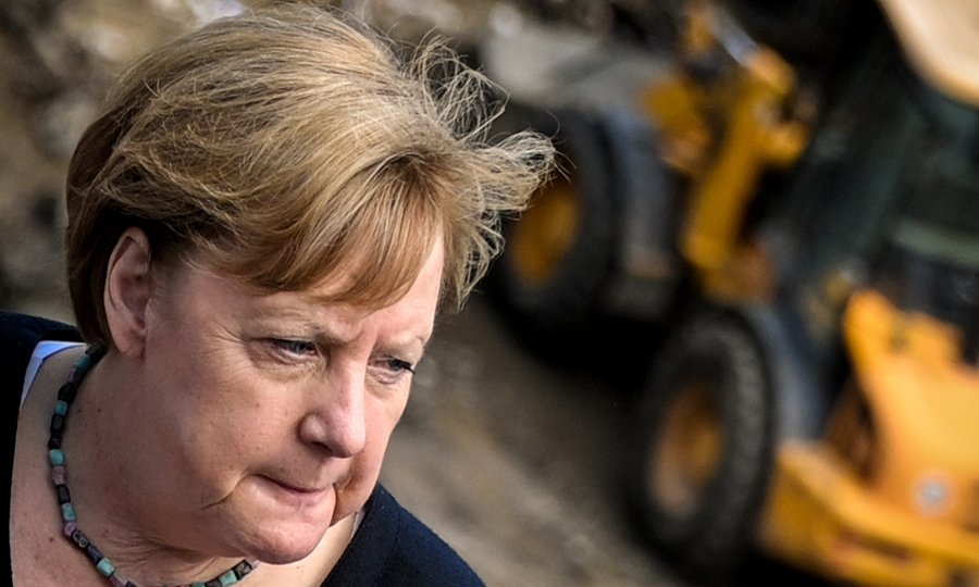 Njemačka kancelarka Angela Merkel u obilasku poplavljenih područja 18. srpnja 2021.