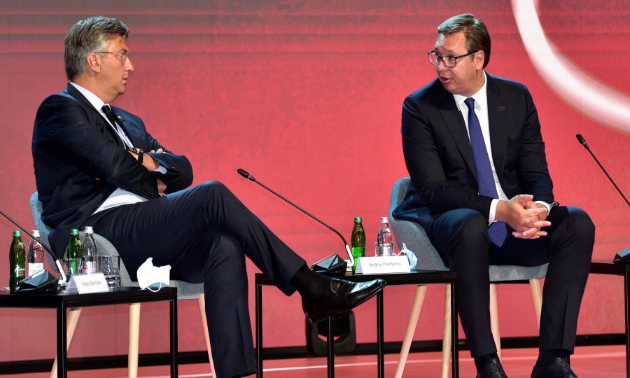 Andrej Plenković i Aleksandar Vučić u kolovozu 2020.