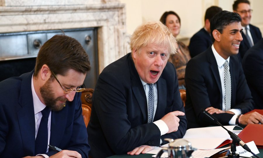 Boris Johson na sastanku svog kabineta u Downing Streetu na kojem se razgovaralo o tzv. Partygate optužbama