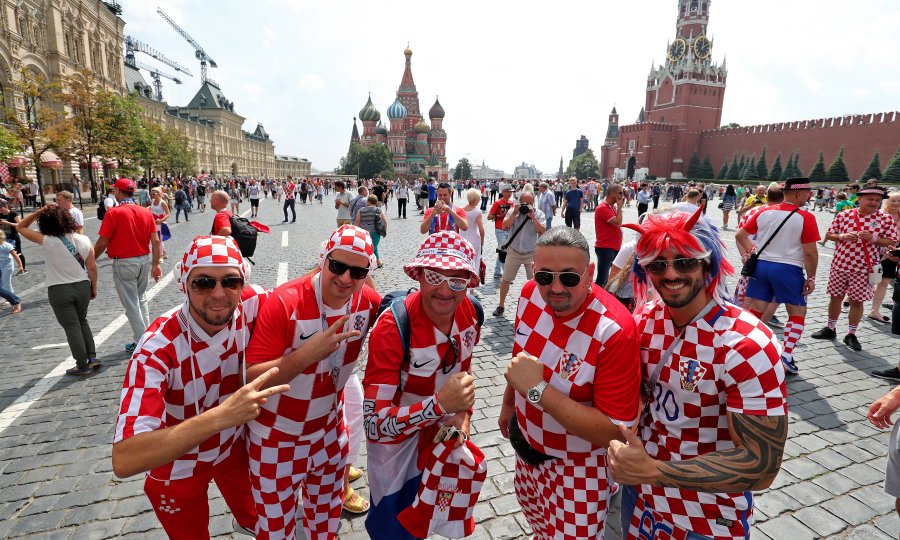 Hrvatski navijači na Crvenom trgu