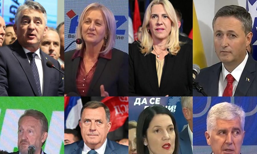 Željko Komšić, Borjana Krišto, Željka Cvijanović, Denis Bećirović, Bakir Izetbegović, Milorad Dodik, Jelena Trivić, Dragan Čović