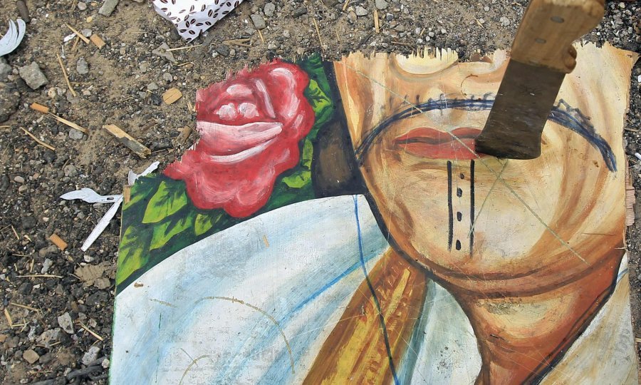 moamer gadafi libija mural