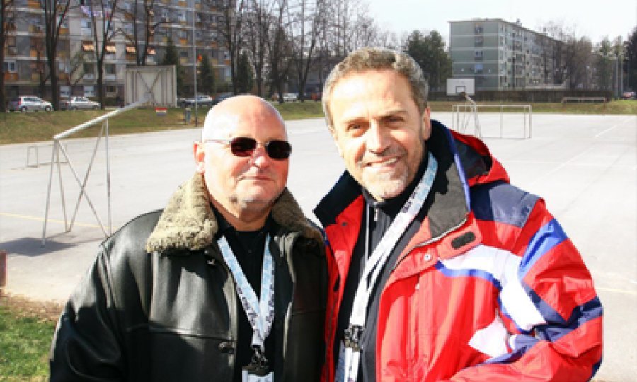 Zlatko Mateša i Milan Bandić na igralištu u Trnskom