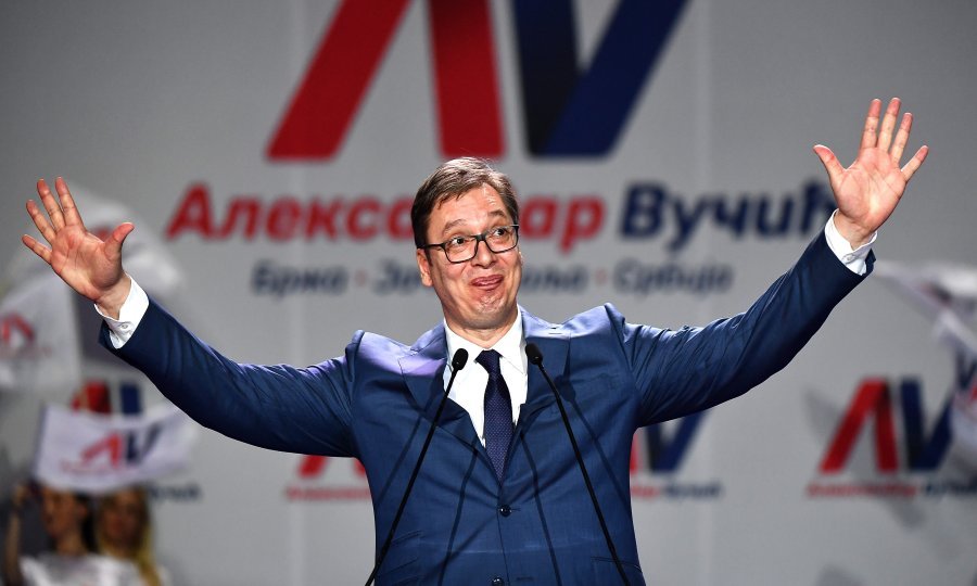 Aleksandar Vučić na skupu u Beogradu