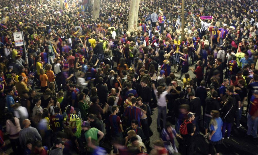 Slavlje Barceloninih navijača na La Rambli
