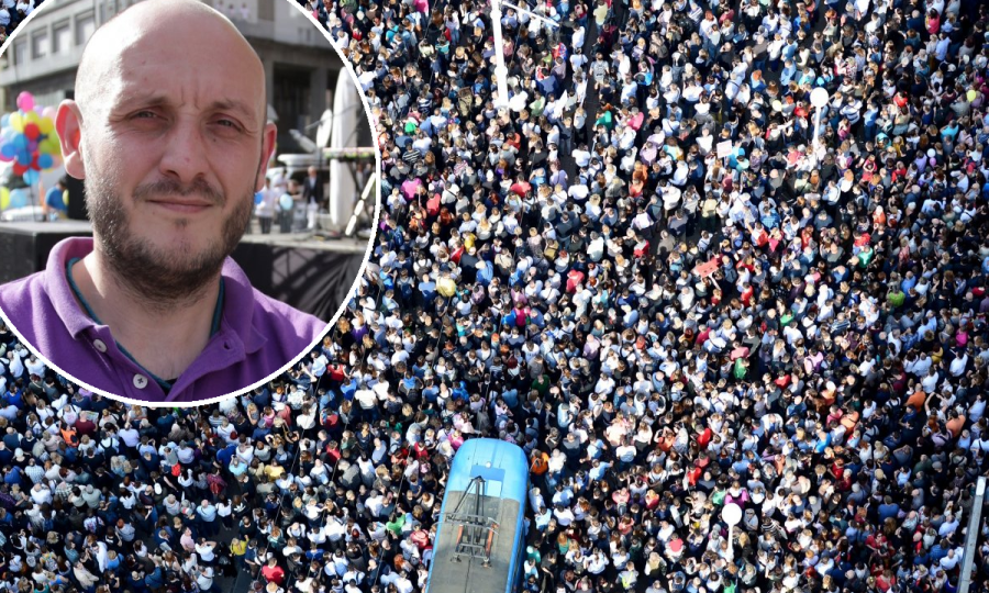Surganizator prosvjeda Mario Bajkuša / 1. lipnja 2016. na Trgu bana Jelačića