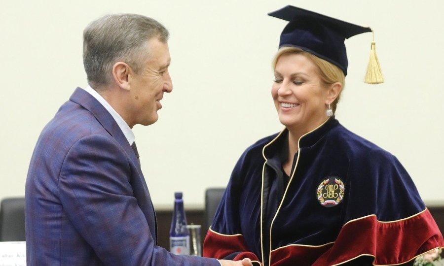 Kolinda Grabar Kitarović i rektor Viktor Grishin
