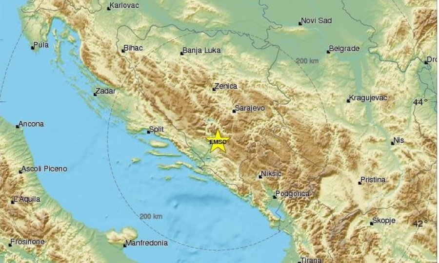 Tlo se zatreslo nekoliko sekundi prije 14 sati u Bosni i Hercegovini