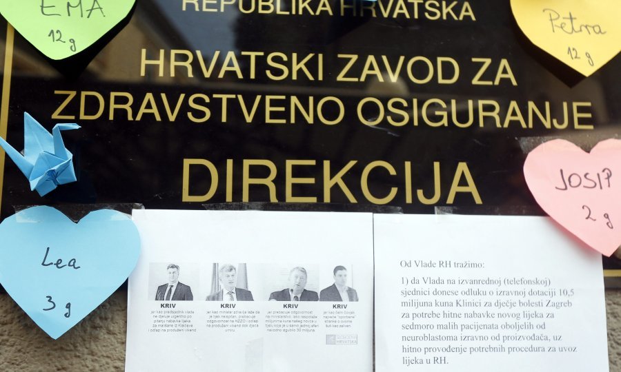 Prosvjedna akcija zbog nedostatka novca za liječenje teško bolesne djece