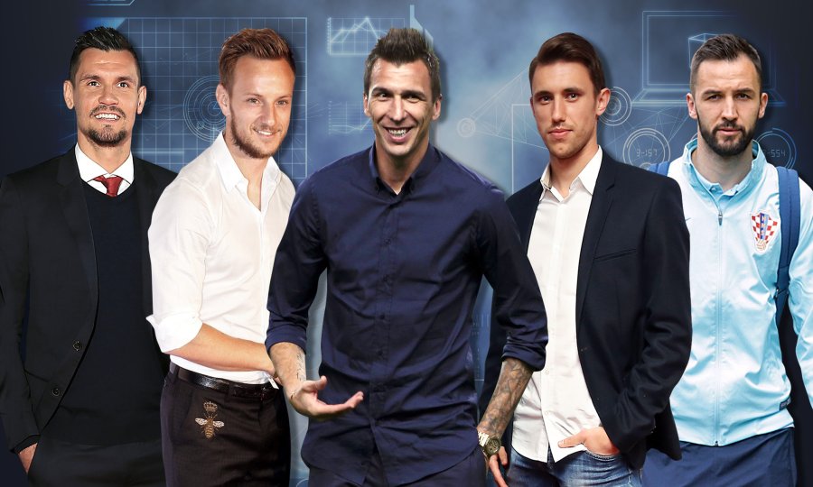 Dejan Lovren, Ivan Rakitić, Mario Mandžukić, Josip Pivarić i Milan Badelj