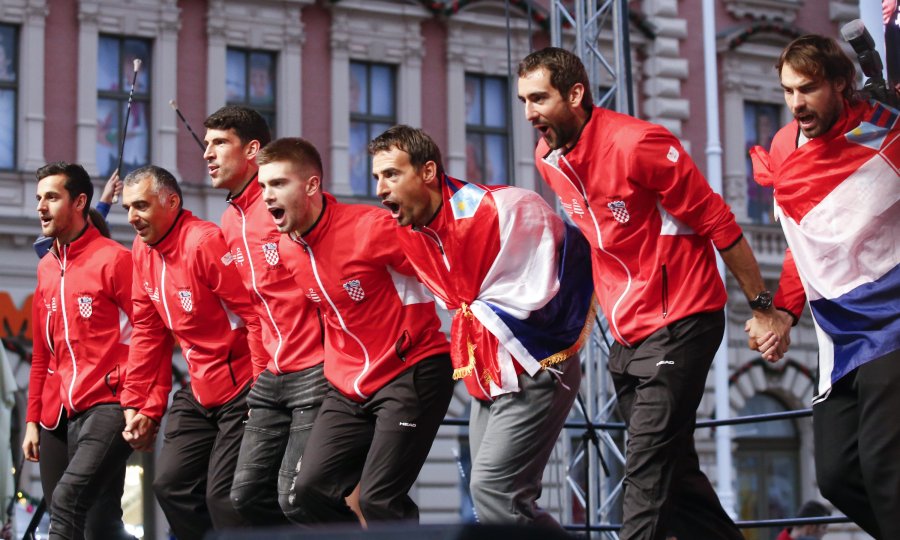 Hrvatska Davis Cup reprezentacija na dočeku u Zagrebu