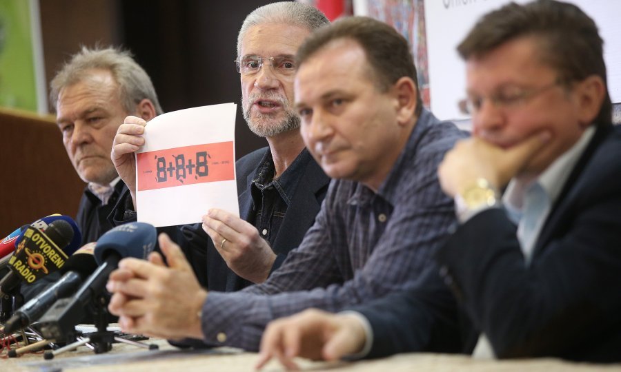 Sindikalisti Davor Jakuš, Krešimir Sever, Mladen Novosel, Vilim Ribić
