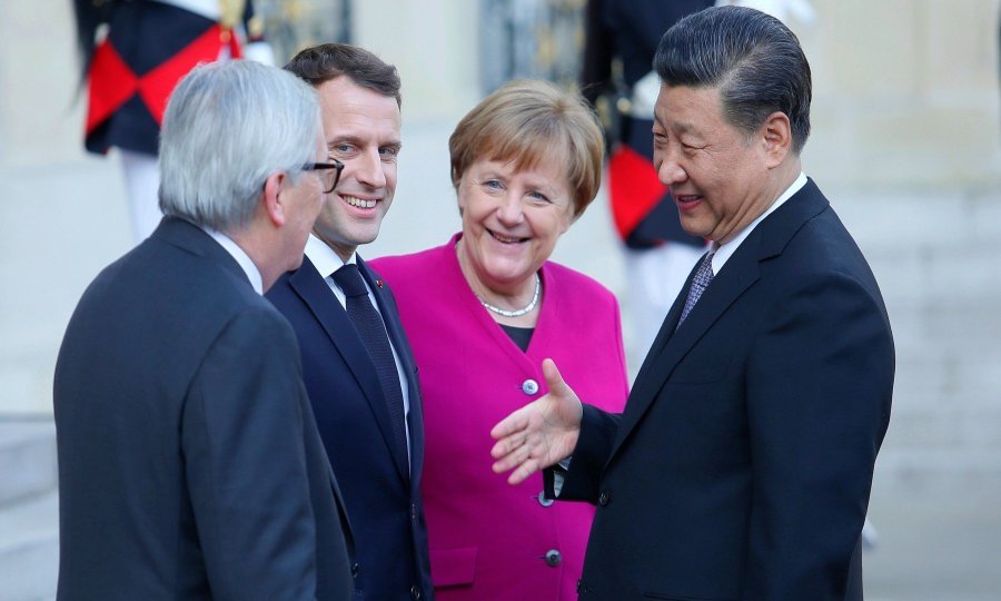 Jean-Claude Juncker, Emmanuel Macron, Angela Merkel i Xi Jinping u Parizu 26. ožujka 2019.