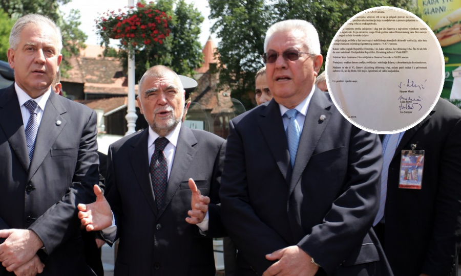 Ivo Sanader, Stjepan Mesić, Luka Bebić; pismo upućeno državnom vrhu