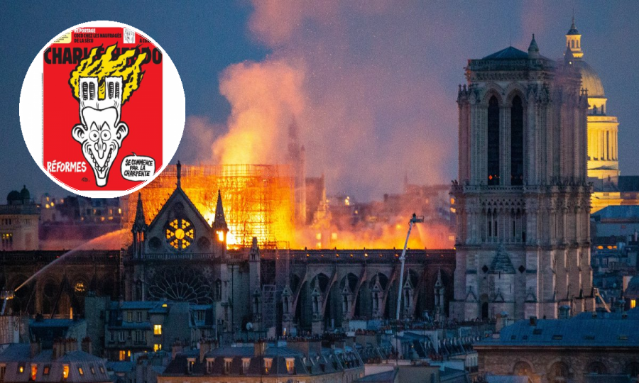 Naslovnica Charlie Hebdoa i Notre Dame