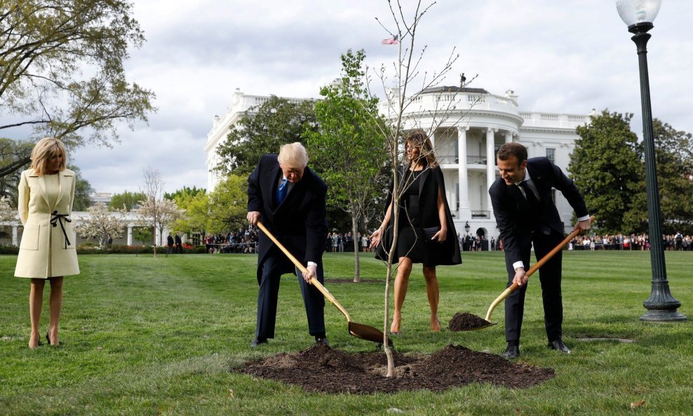 Drvo prijateljstva koje su zasadili Trump i Macron se osušilo.