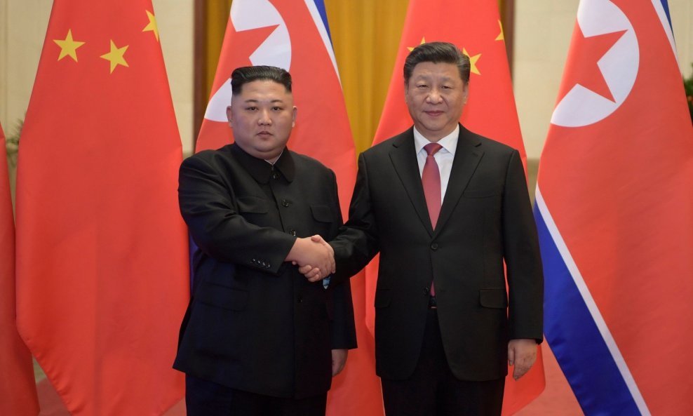 Arhivska fotografija / Kim Jong-un i Xi Jinping sastali su se u siječnju u Pekingu