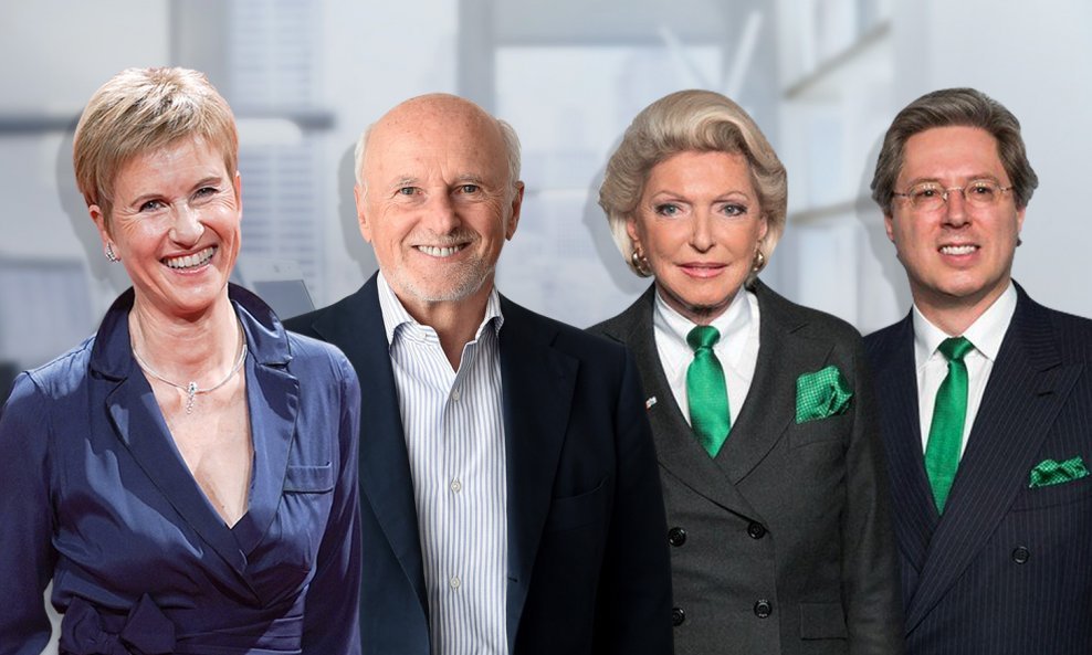 Susanne Klatten, Dirk Rossmann, Maria-Elisabeth Schaeffler i Georg Schaeffler