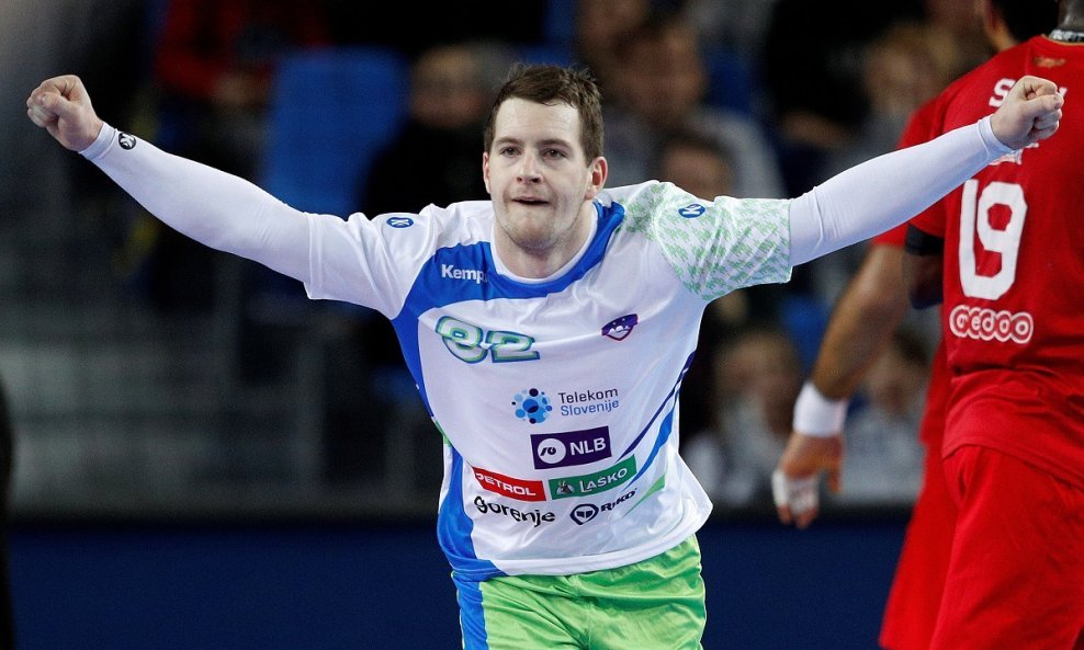 Men's Handball - Slovenia v Tunisia - 2017 Men's World Championship Main Round - Group B - Arenes de Metz, Metz, France - 17/01/17 - Slovenia's Miha Zarabec reacts.  REUTERS/Vincent Kessler