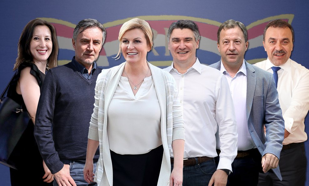 Dalija Orešković, Miroslav Škoro, Kolinda Grabar-Kitarović, Zoran Milanović, Tomislav Panenić i Vlaho Orepić
