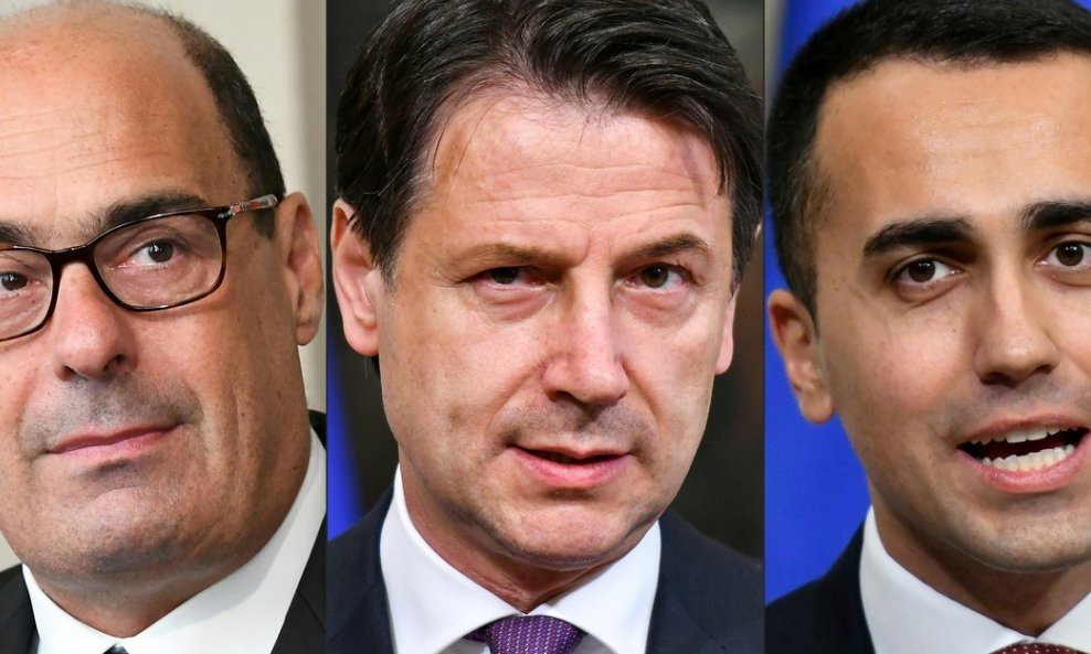 Nicola Zingaretti, Giuseppe Conte i Luigi Di Maio