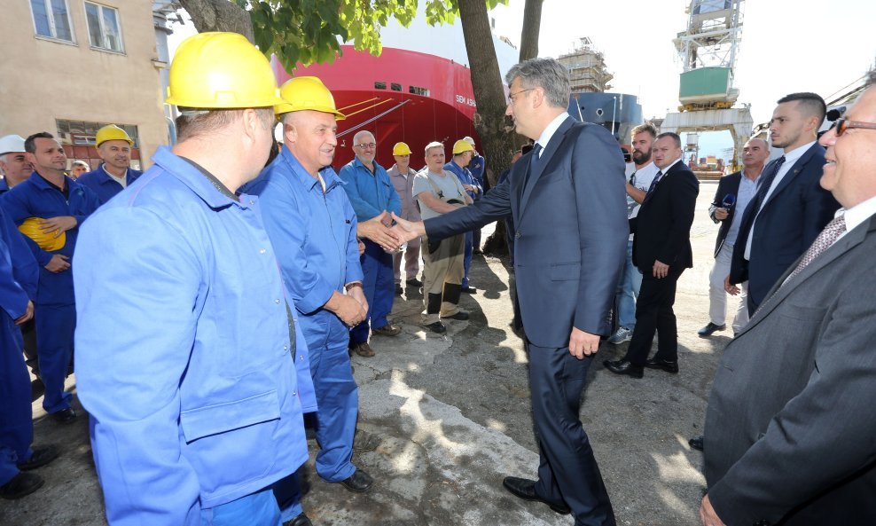 Andrej Plenković u brodogradilištu 3. maj