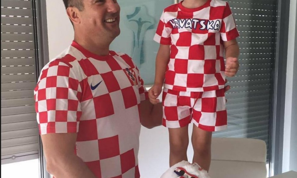 Igor Štimac sa sinom Ivanom uoči utakmice Hrvatska-Češka