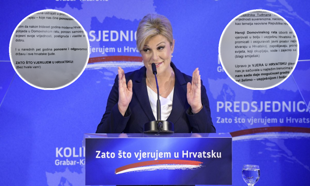 Kolinda Grabar Kitarović; govor s uputama