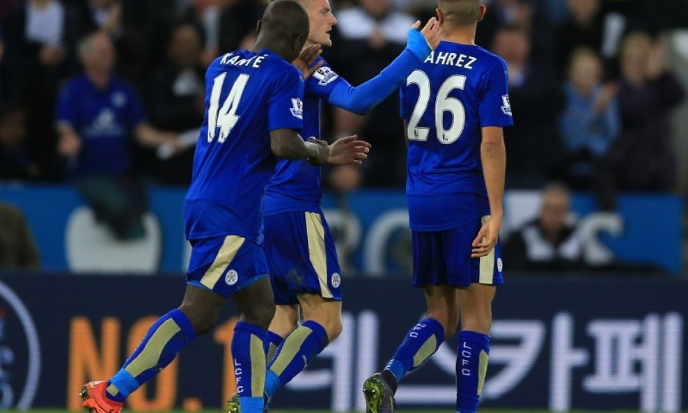 Jamie Vardy Riyad Mahrez  N'golo Kante