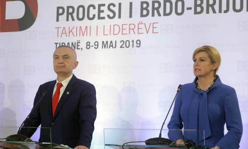 Predsjednik Albanije Ilir Meta i predsjednica Kolinda Grabar Kitarović