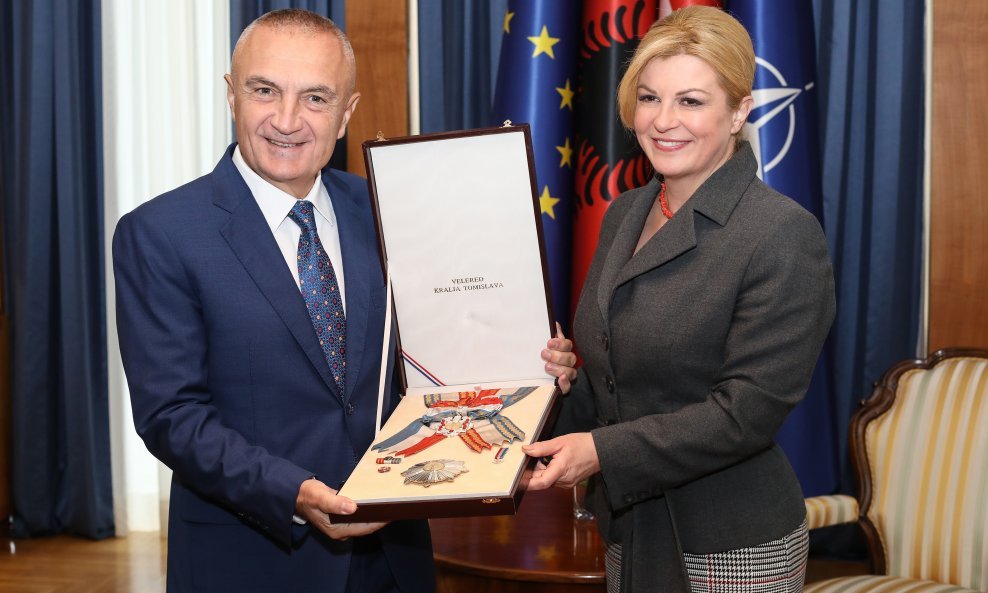 Albanski predsjednik Ilir Meta i predsjednica Kolinda Grabar Kitarović